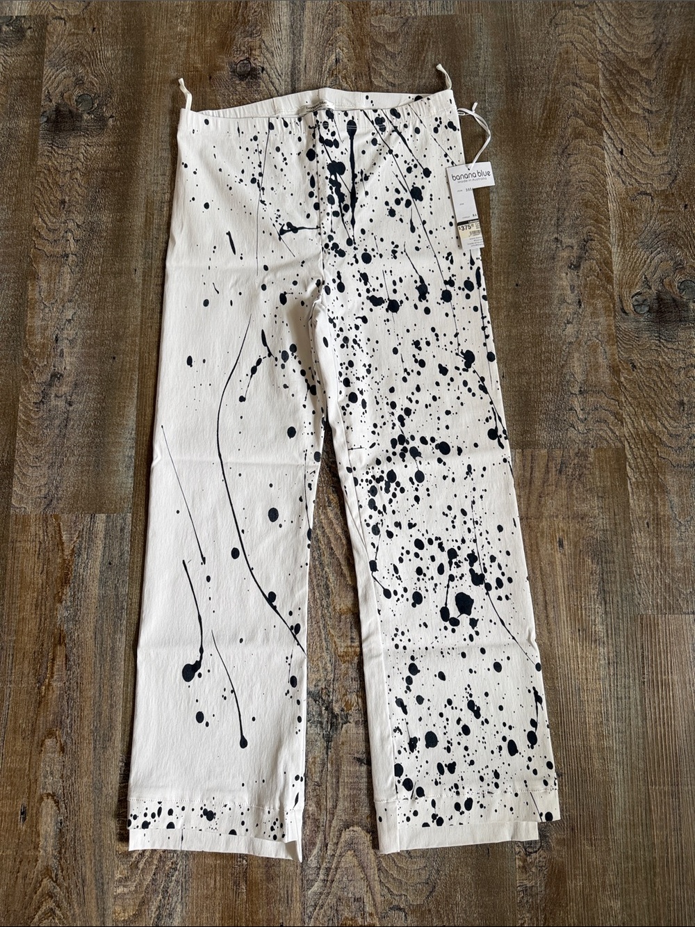 Banana Blue | Navy Splatter Print Pull On Pants